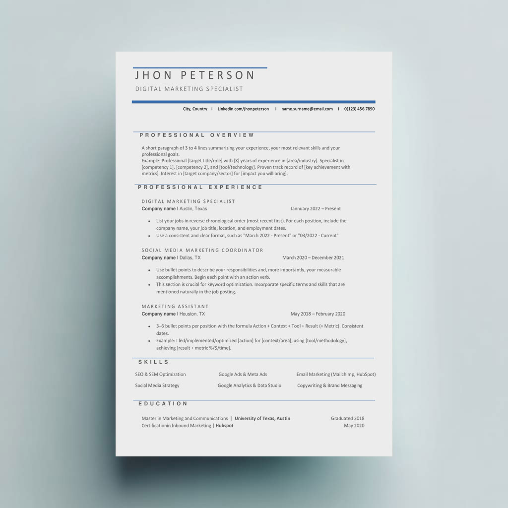 ATS Optimized Resume Templates